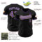 Custom Black Purple White-Old Gold Authentic Baseball Jersey