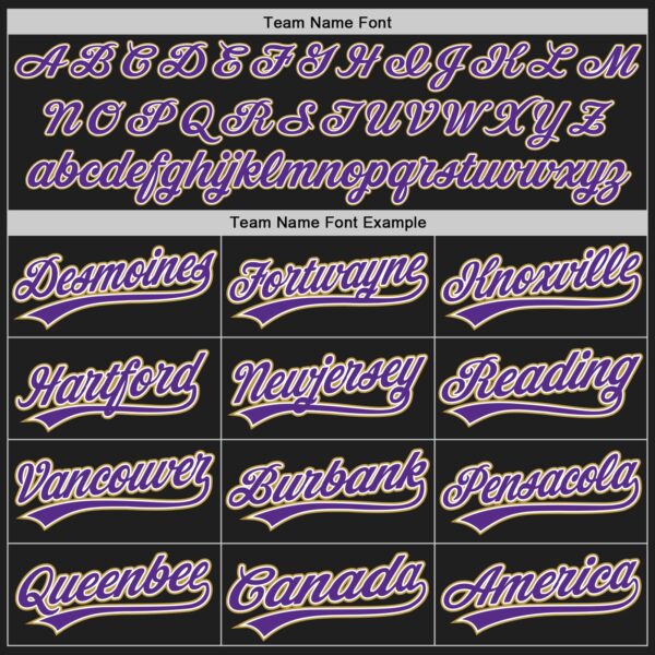 Custom Black Purple White-Old Gold Authentic Baseball Jersey