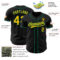 Custom Black Yellow-Kelly Green Authentic Baseball Jersey