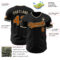 Custom Black Texas Orange-Cream Authentic Baseball Jersey