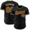 Custom Black Texas Orange-Cream Authentic Baseball Jersey