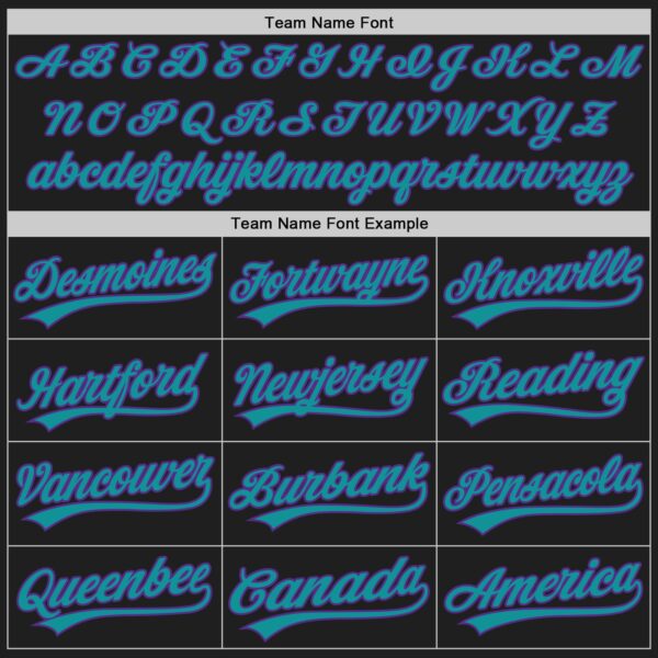 Custom Black Purple-Teal Authentic Baseball Jersey