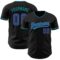 Custom Black Purple-Teal Authentic Baseball Jersey
