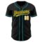 Custom Black Gold Teal-White Authentic Baseball Jersey