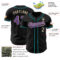 Custom Black Purple Cream-Teal Authentic Baseball Jersey