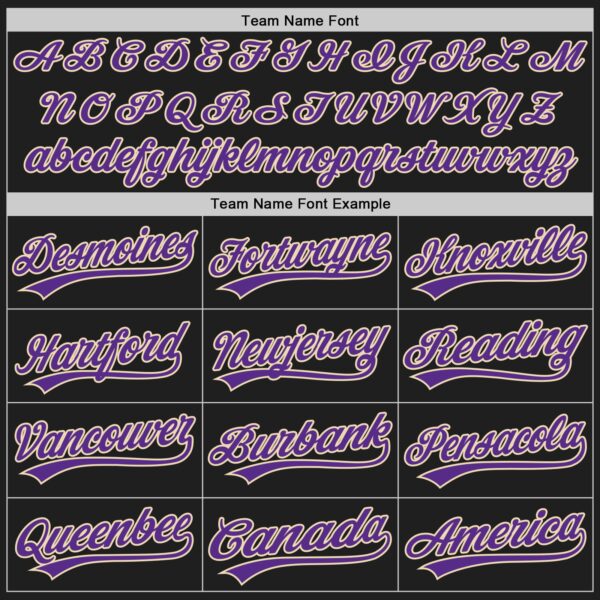 Custom Black Purple Cream-Teal Authentic Baseball Jersey
