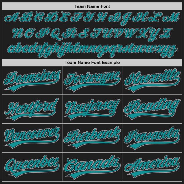 Custom Black Gray-Teal Authentic Baseball Jersey