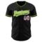 Custom Black USA Flag Neon Green-White Authentic Baseball Jersey
