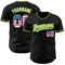 Custom Black USA Flag Neon Green-White Authentic Baseball Jersey