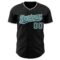 Custom Black Midnight Green Gray-White Authentic Baseball Jersey