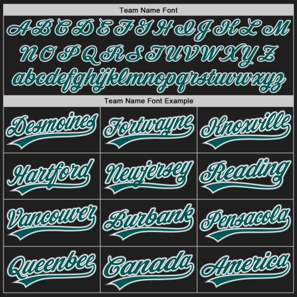 Custom Black Midnight Green Gray-White Authentic Baseball Jersey