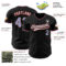 Custom Black Light Blue Red-White Authentic Baseball Jersey