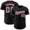 Custom Black Light Blue Red-White Authentic Baseball Jersey
