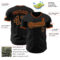Custom Black Orange-Old Gold Authentic Baseball Jersey
