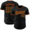 Custom Black Orange-Old Gold Authentic Baseball Jersey