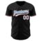 Custom Black White Electric Blue-Orange Authentic Baseball Jersey