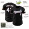 Custom Black White Electric Blue-Orange Authentic Baseball Jersey