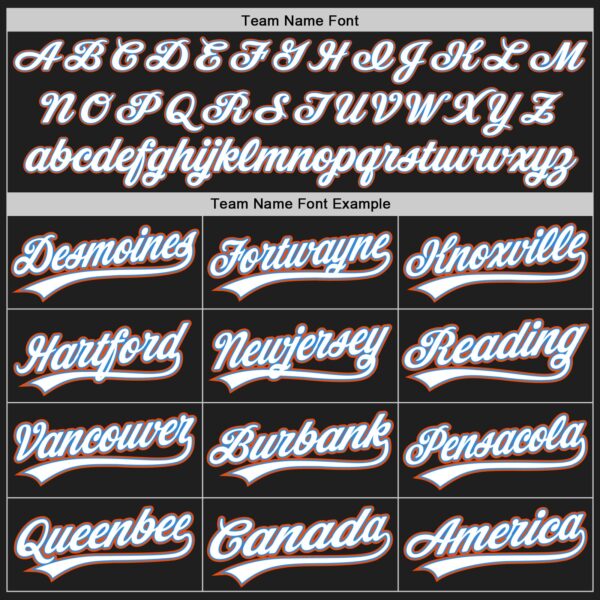 Custom Black White Electric Blue-Orange Authentic Baseball Jersey