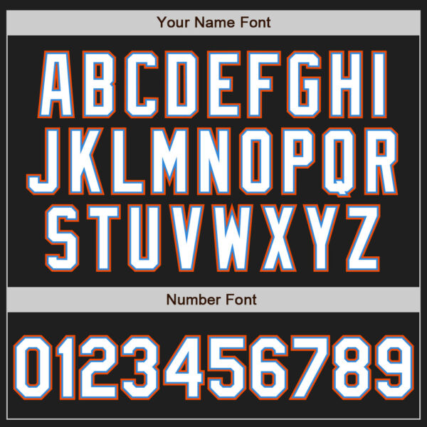Custom Black White Electric Blue-Orange Authentic Baseball Jersey