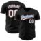 Custom Black White Electric Blue-Orange Authentic Baseball Jersey