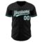 Custom Black White-Teal Authentic Baseball Jersey