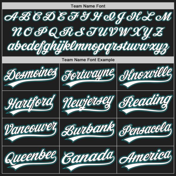 Custom Black White-Teal Authentic Baseball Jersey