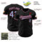 Custom Black Light Blue-Red Authentic Baseball Jersey