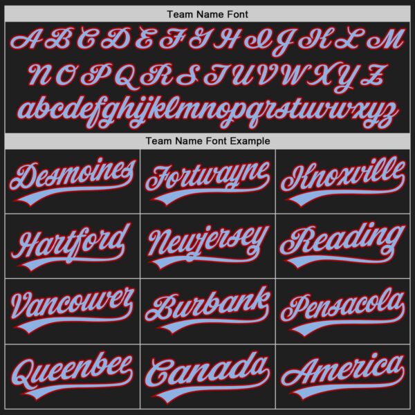 Custom Black Light Blue-Red Authentic Baseball Jersey
