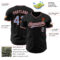 Custom Black Powder Blue-Orange Authentic Baseball Jersey