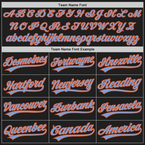 Custom Black Powder Blue-Orange Authentic Baseball Jersey