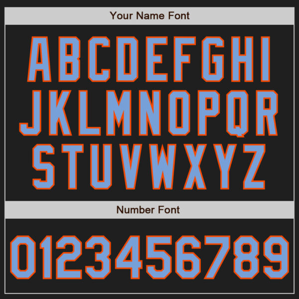 Custom Black Powder Blue-Orange Authentic Baseball Jersey
