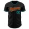 Custom Black Teal-Orange Authentic Baseball Jersey
