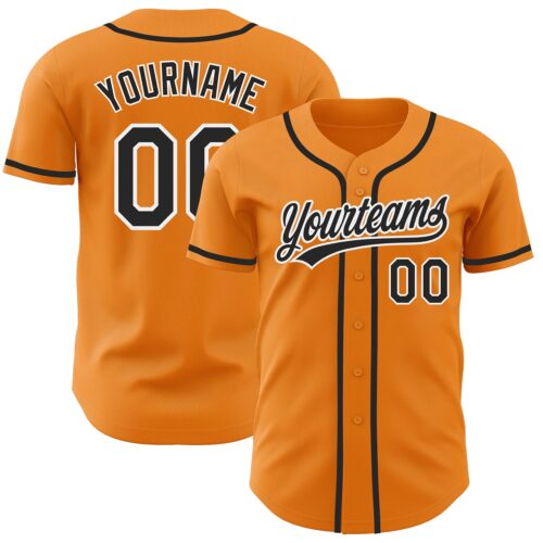 BlazeOrange0003_a80c3738-d0a5-49f3-a899-279ead2d3d36 Custom Bay Orange Black-White Authentic Baseball Jersey
