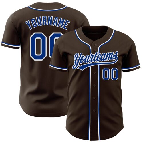 Brown0217_226fc5d2-b84b-4d8d-863c-4a1eaf5b4764 Custom Brown Royal-White Authentic Baseball Jersey