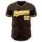 Custom Brown Yellow-White Authentic Baseball Jersey