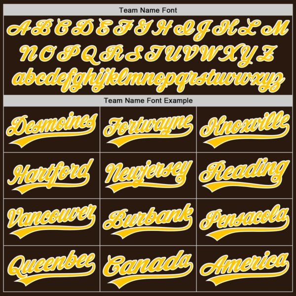 Custom Brown Yellow-White Authentic Baseball Jersey