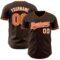 Custom Brown Orange-White Authentic Baseball Jersey