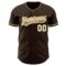 Custom Brown Old Gold-White Authentic Baseball Jersey