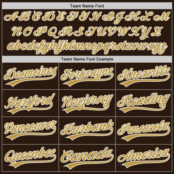Custom Brown Old Gold-White Authentic Baseball Jersey