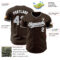 Custom Brown Gray-White Authentic Baseball Jersey