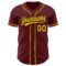 Custom Burgundy Yellow-Black Authentic Baseball Jersey
