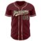 Custom Burgundy Black-City Cream Authentic Baseball Jersey