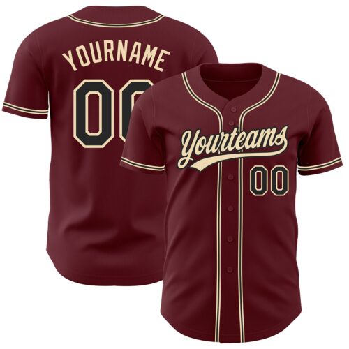 Burgundy0078_202577aa-f254-421f-95dd-9e4723328ef3 Custom Burgundy Black-City Cream Authentic Baseball Jersey