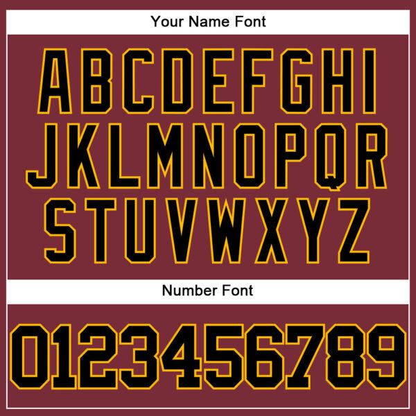 Custom Burgundy Black-Gold Authentic Baseball Jersey