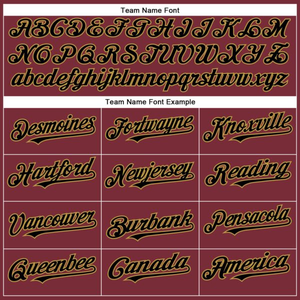 Custom Burgundy Black-Old Gold Authentic Baseball Jersey