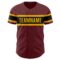 Custom Burgundy Black-Gold Authentic Baseball Jersey