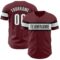 Custom Burgundy White-Black Authentic Baseball Jersey
