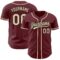 Custom Burgundy Cream-Black Authentic Baseball Jersey