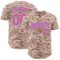 Custom Camo Pink-Light Blue Authentic Salute To Service Baseball Jersey