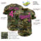 Custom Camo Pink-Navy Authentic Salute To Service Baseball Jersey